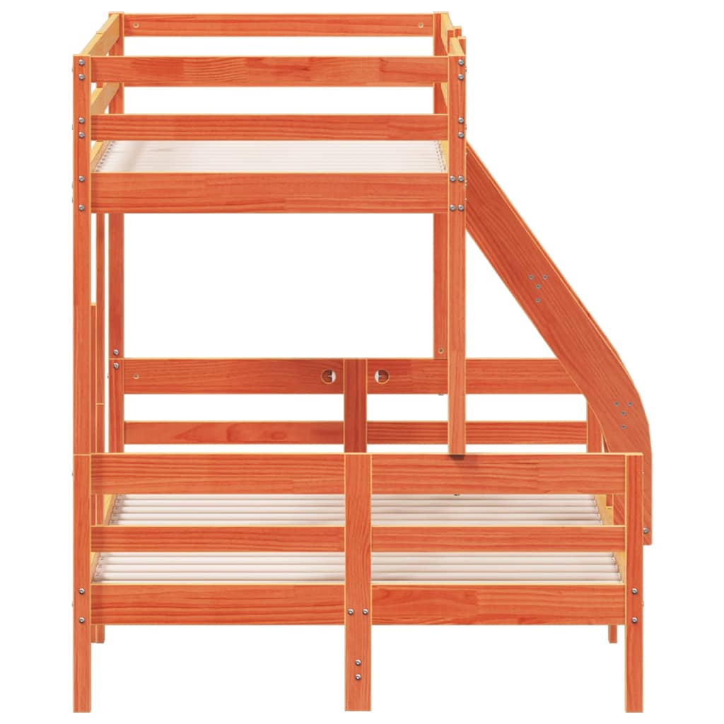 Bunk Bed without Mattress 80x200/120x200 cm Wax Brown Solid Wood