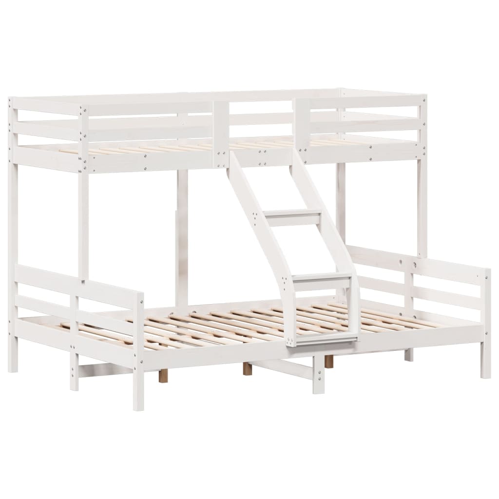 Bunk Bed without Mattress 80x200/140x200 cm White Solid Wood