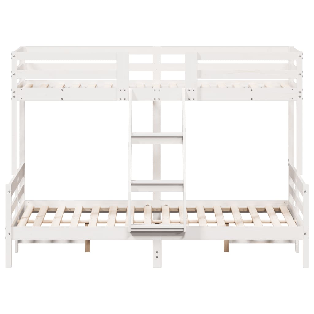 Bunk Bed without Mattress 80x200/140x200 cm White Solid Wood