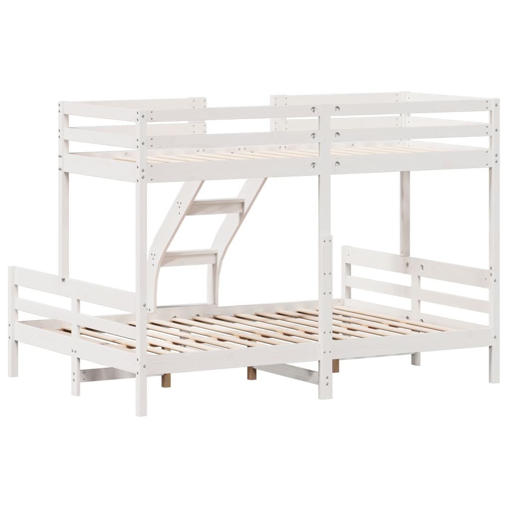 Bunk Bed without Mattress 80x200/140x200 cm White Solid Wood