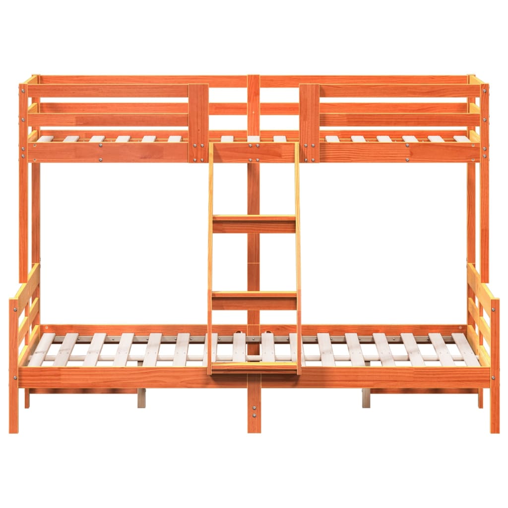 Bunk Bed without Mattress 80x200/140x200 cm Wax Brown Solid Wood