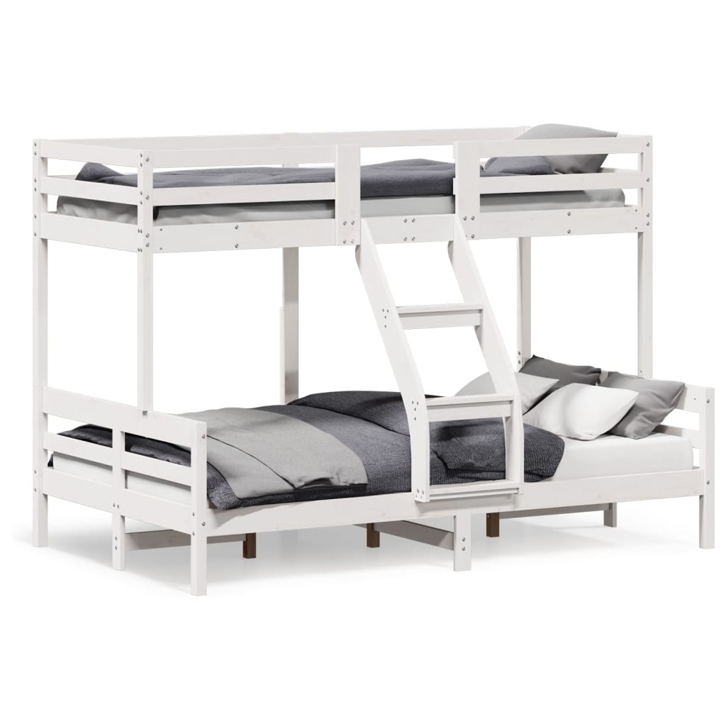 Bunk Bed without Mattress 90x200/120x200 cm White Solid Wood