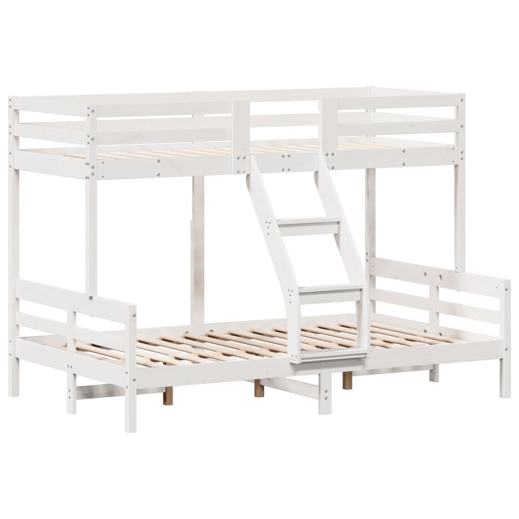 Bunk Bed without Mattress 90x200/120x200 cm White Solid Wood