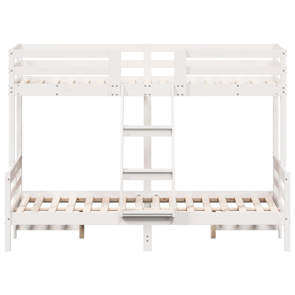 Bunk Bed without Mattress 90x200/120x200 cm White Solid Wood