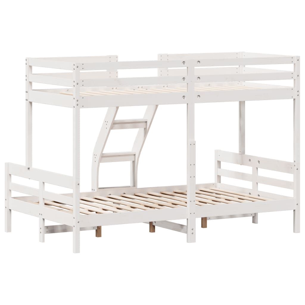 Bunk Bed without Mattress 90x200/120x200 cm White Solid Wood