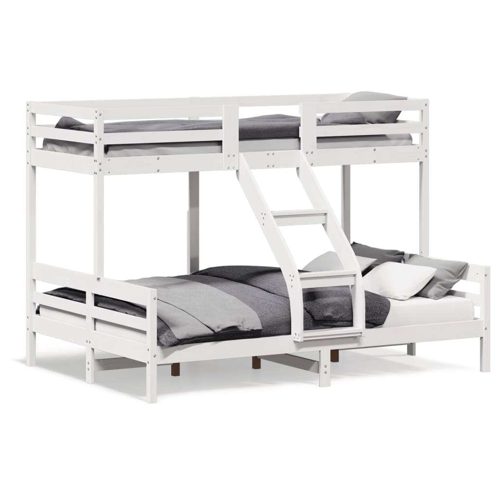 Bunk Bed without Mattress 90x200/140x200 cm White Solid Wood