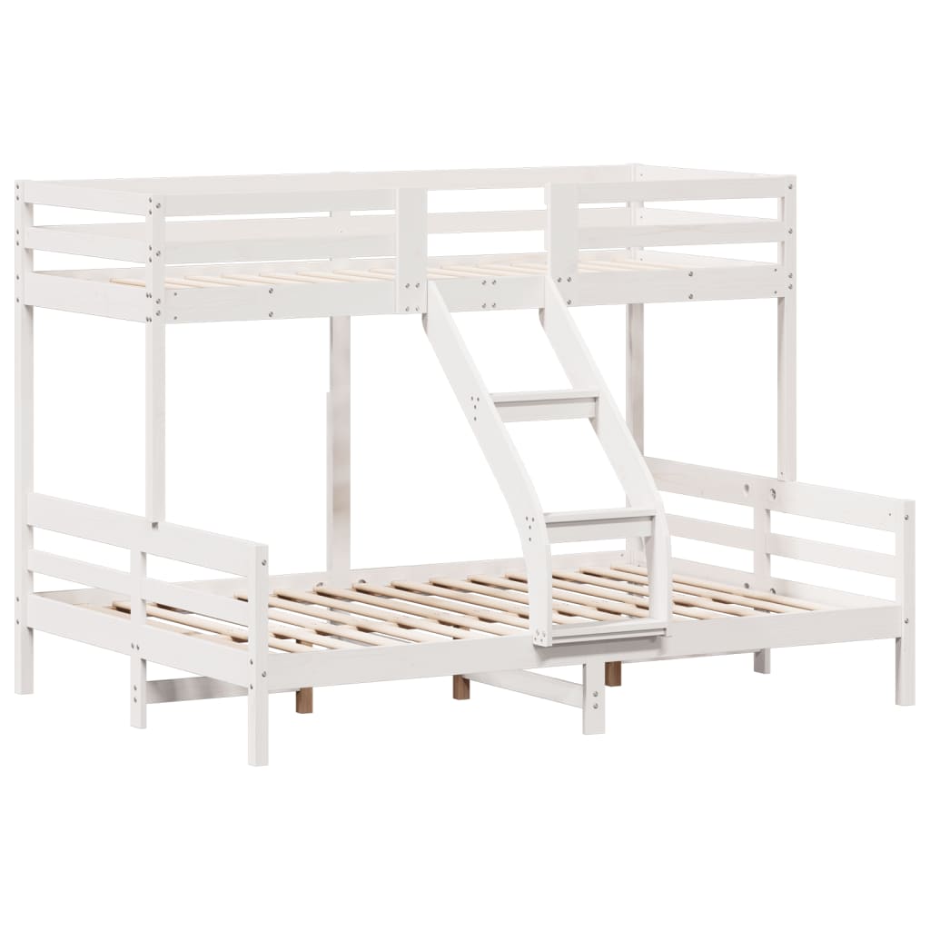 Bunk Bed without Mattress 90x200/140x200 cm White Solid Wood