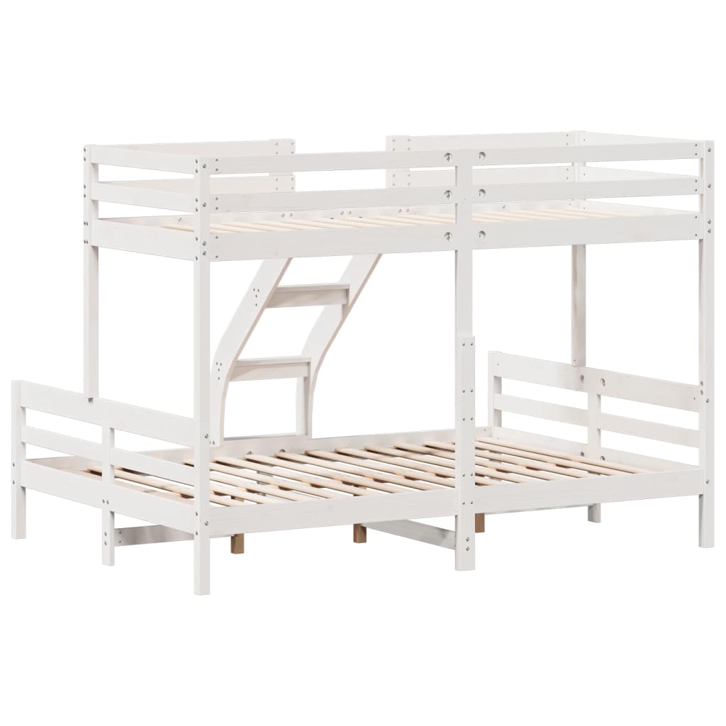 Bunk Bed without Mattress 90x200/140x200 cm White Solid Wood