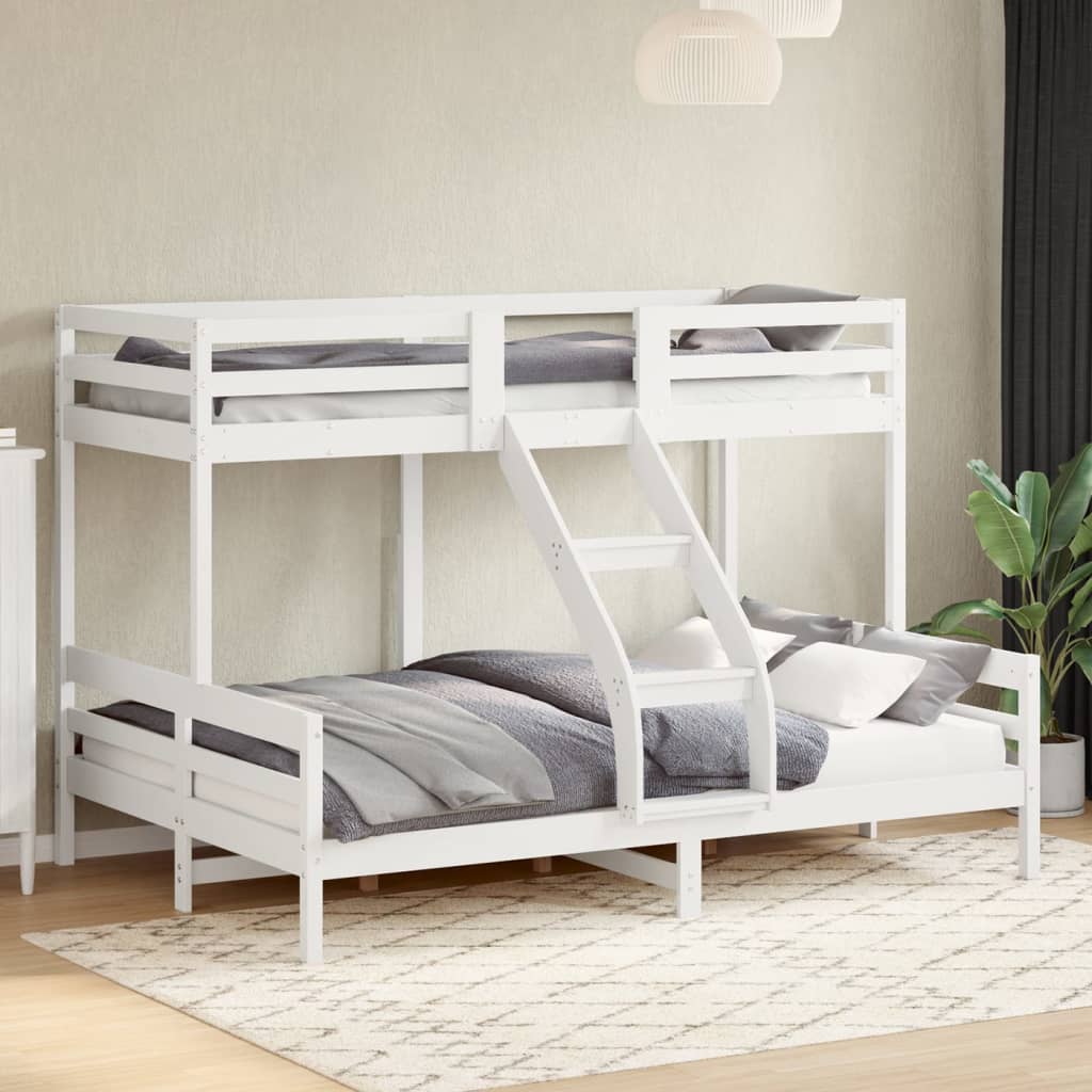 Bunk Bed without Mattress 90x200/140x200 cm White Solid Wood