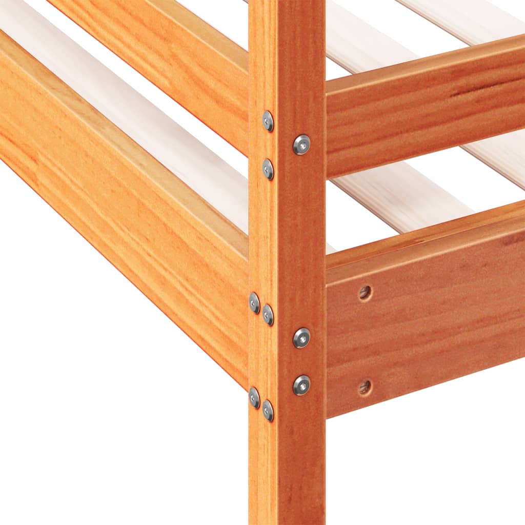 Bunk Bed without Mattress 90x200/140x200 cm Wax Brown Solid Wood