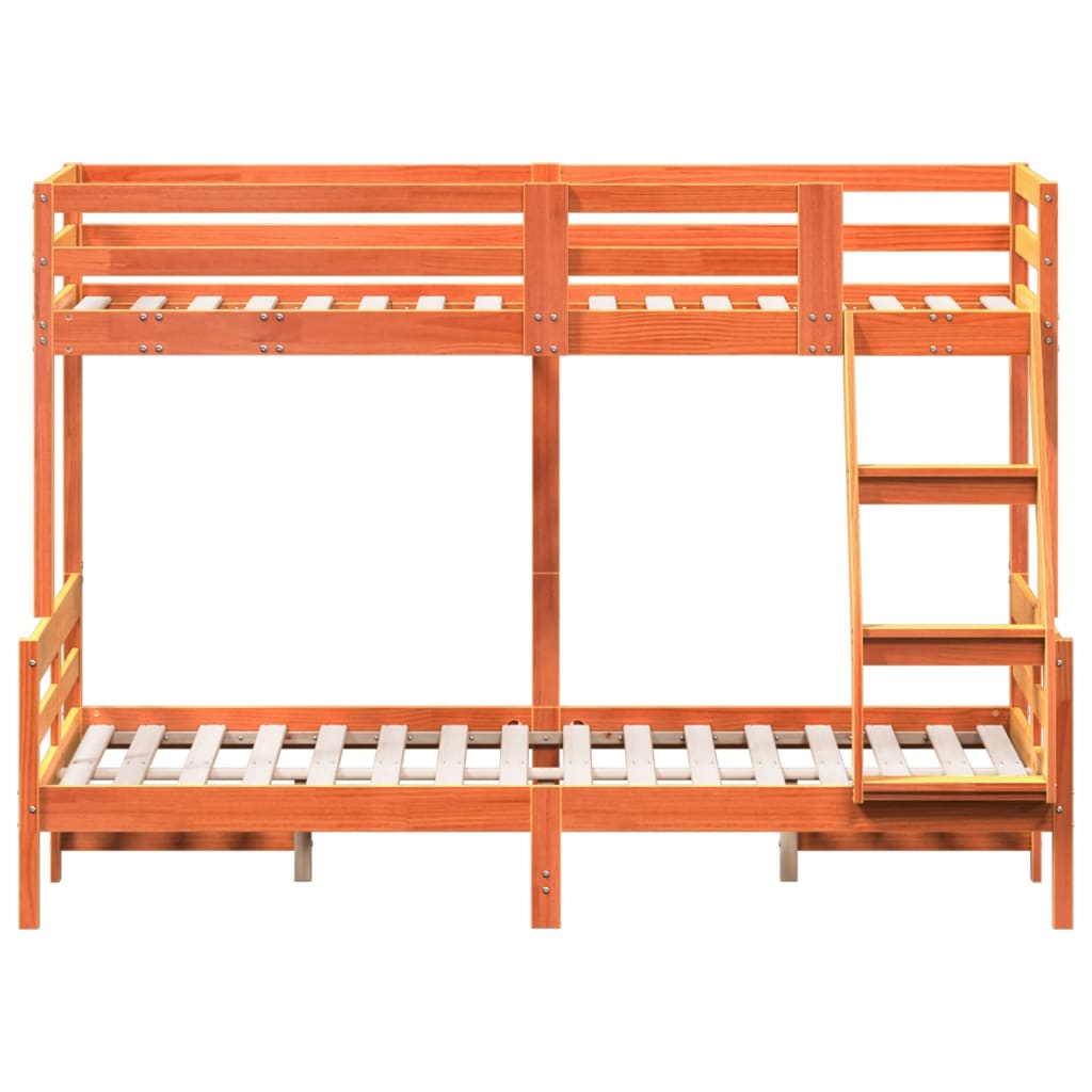 Bunk Bed without Mattress 80x200/120x200 cm Wax Brown Solid Wood