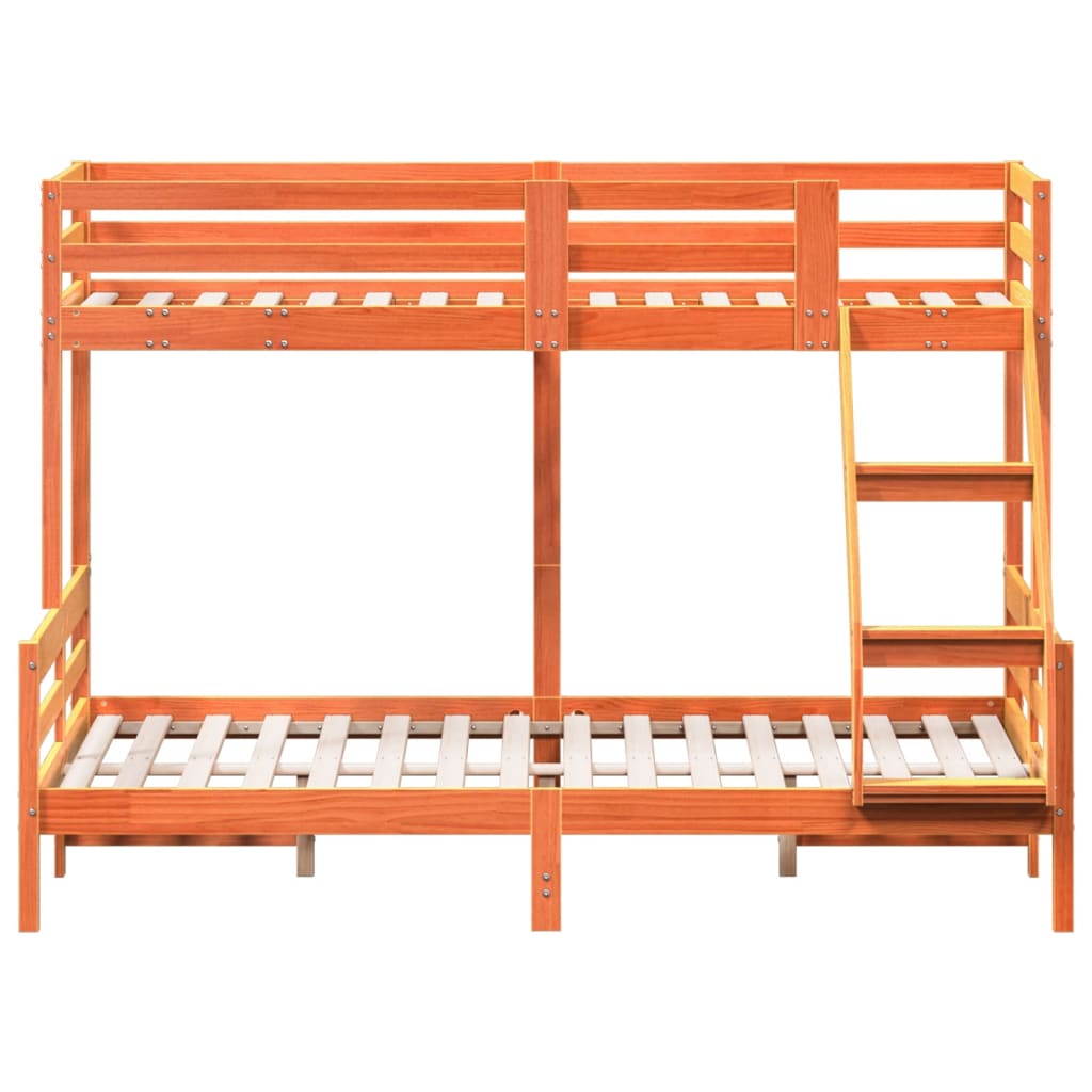 Bunk Bed without Mattress 80x200/140x200 cm Wax Brown Solid Wood