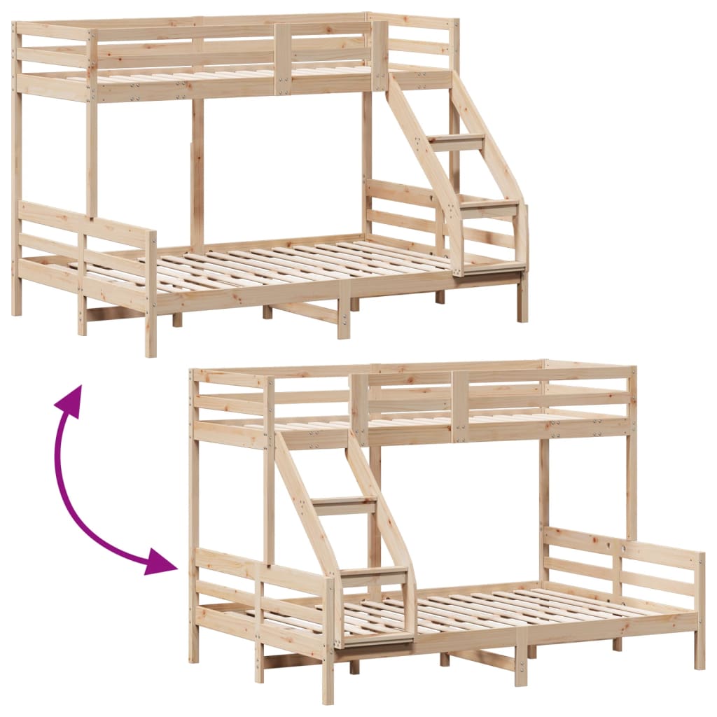 Bunk Bed without Mattress 90x200/140x200 cm Solid Wood