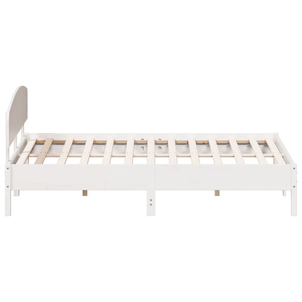 Bed Frame without Mattress White 200x200 cm Solid Wood Pine