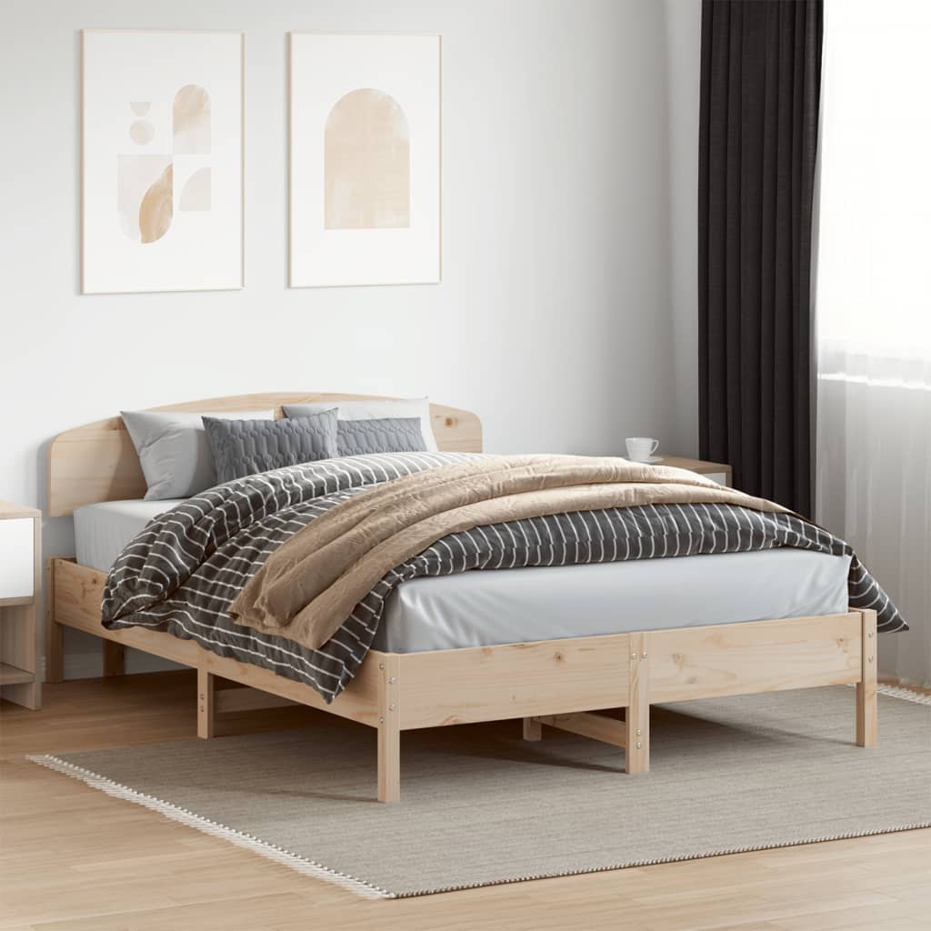 Bed Frame without Mattress 160x200 cm Solid Wood Pine