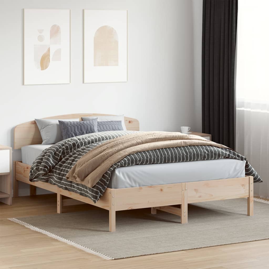 Bed Frame without Mattress 120x200 cm Solid Wood Pine