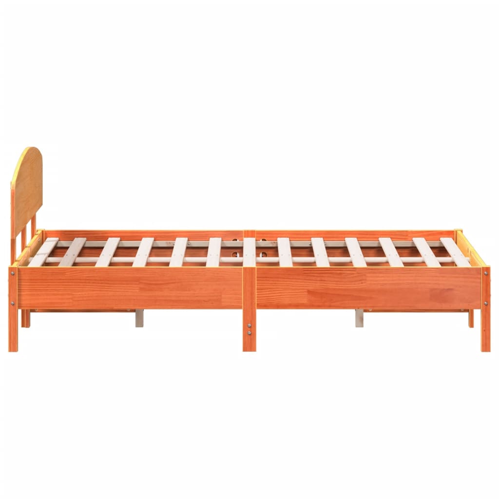 Bed Frame without Mattress Wax Brown 120x200 cm Solid Wood Pine