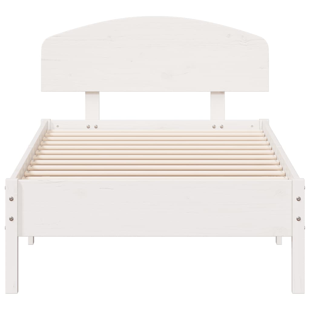 Bed Frame without Mattress White 100x200 cm Solid Wood Pine