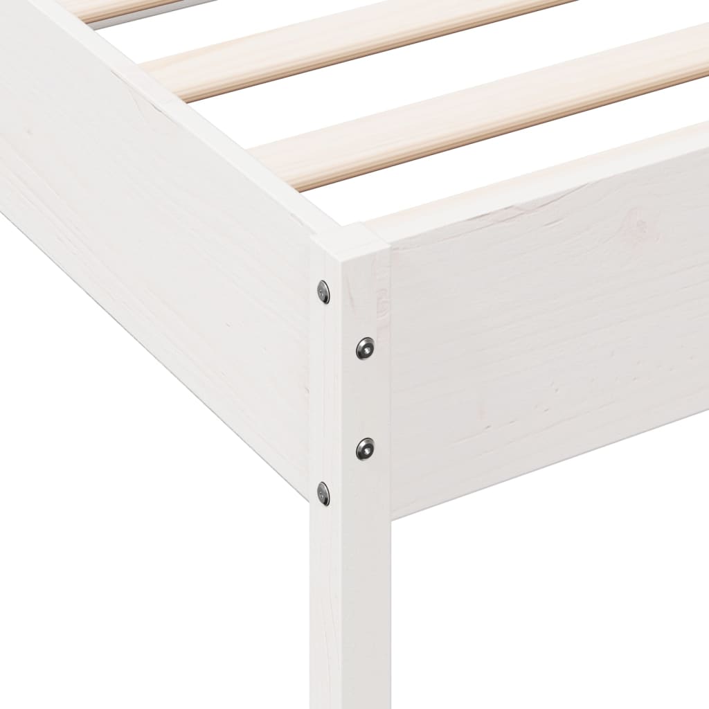 Bed Frame without Mattress White 100x200 cm Solid Wood Pine