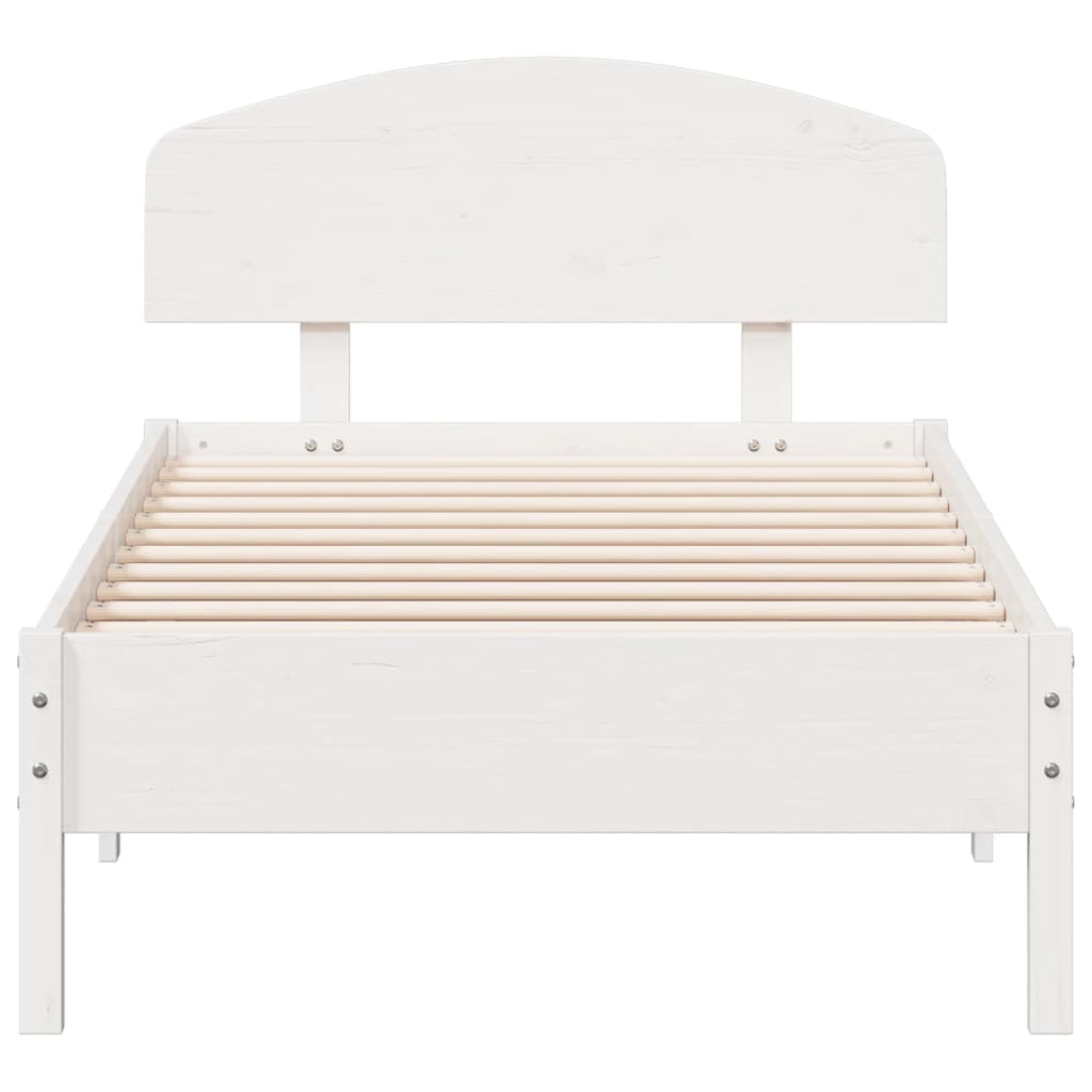 Bed Frame without Mattress White 90x200 cm Solid Wood Pine