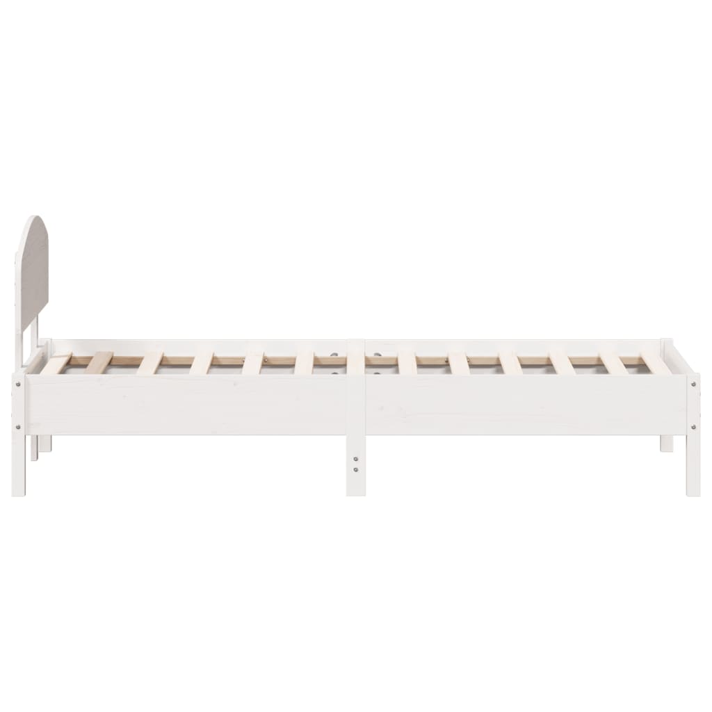 Bed Frame without Mattress White 90x200 cm Solid Wood Pine