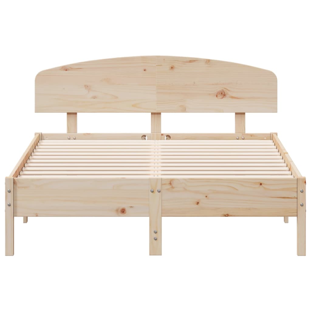 Bed Frame without Mattress 140x190 cm Solid Wood Pine