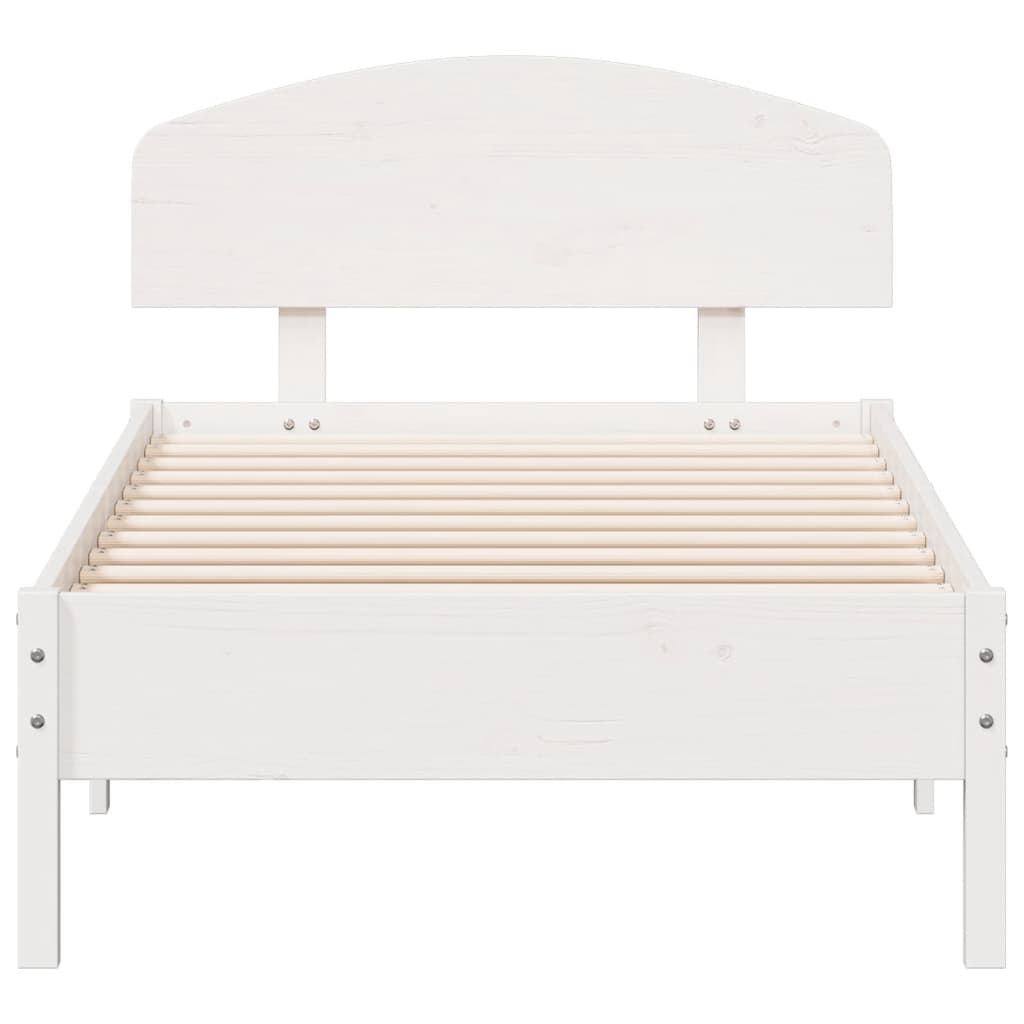 Bed Frame without Mattress White 90x190 cm Single Solid Wood Pine