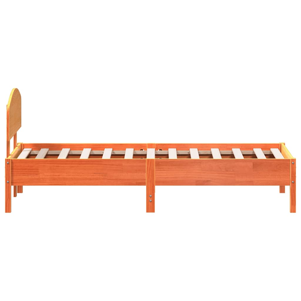 Bed Frame without Mattress Wax Brown 75x190 cm Small Single Solid Wood Pine