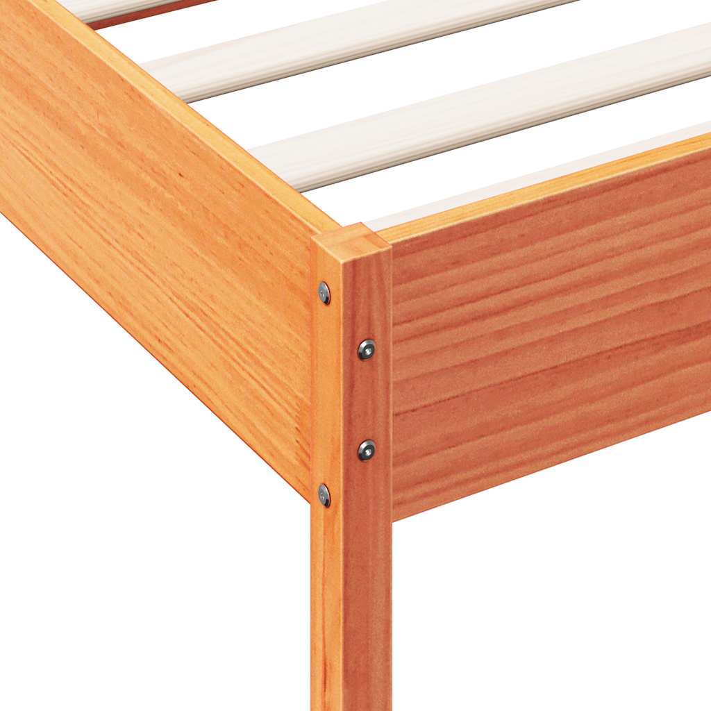 Bed Frame without Mattress Wax Brown 75x190 cm Small Single Solid Wood Pine