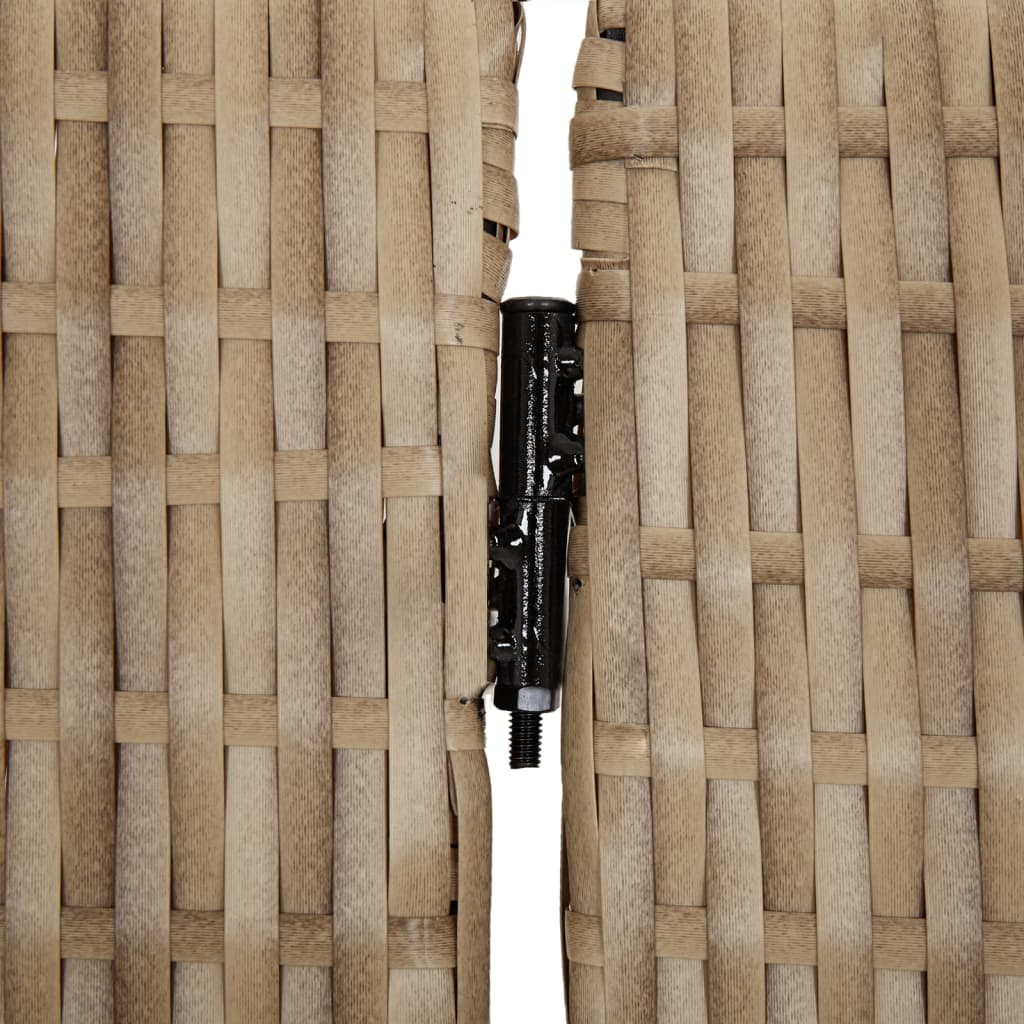 Room Divider 5 Panels Beige Poly Rattan
