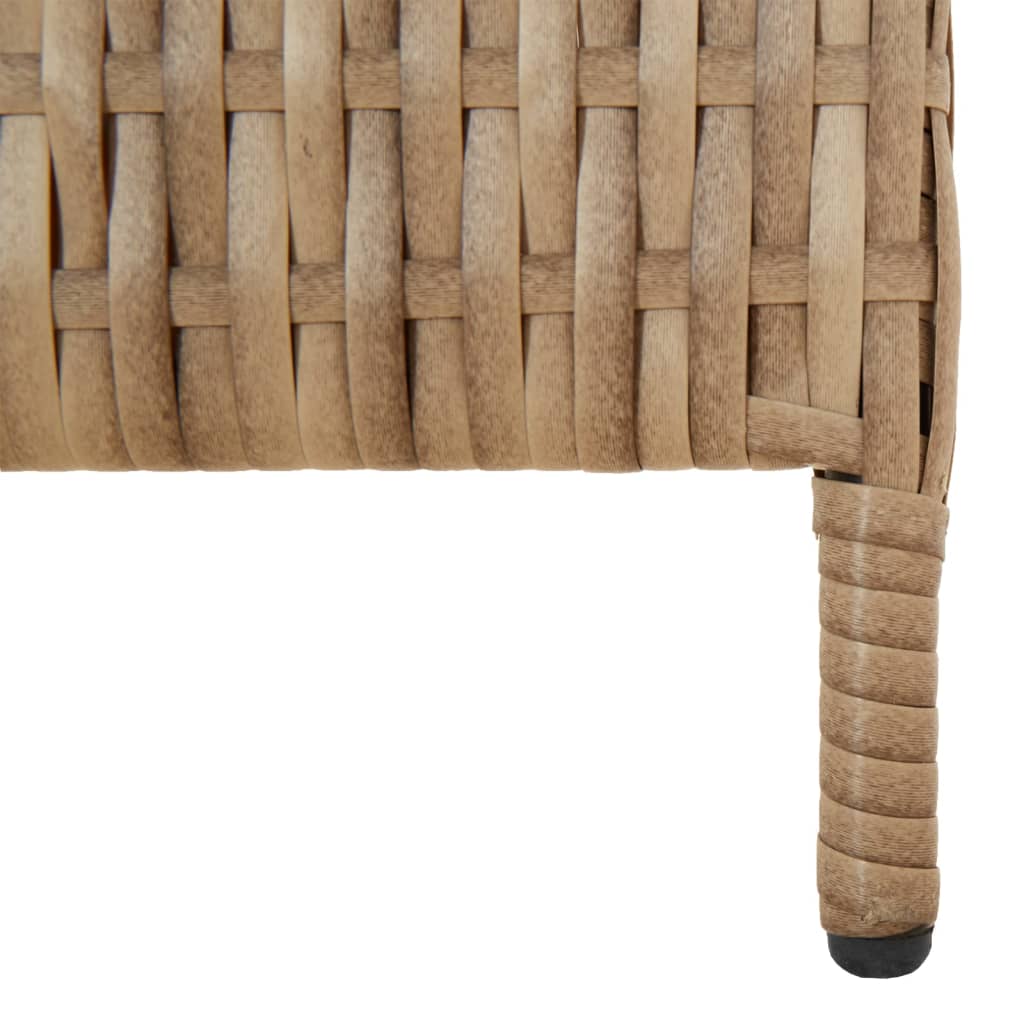 Room Divider 5 Panels Beige Poly Rattan