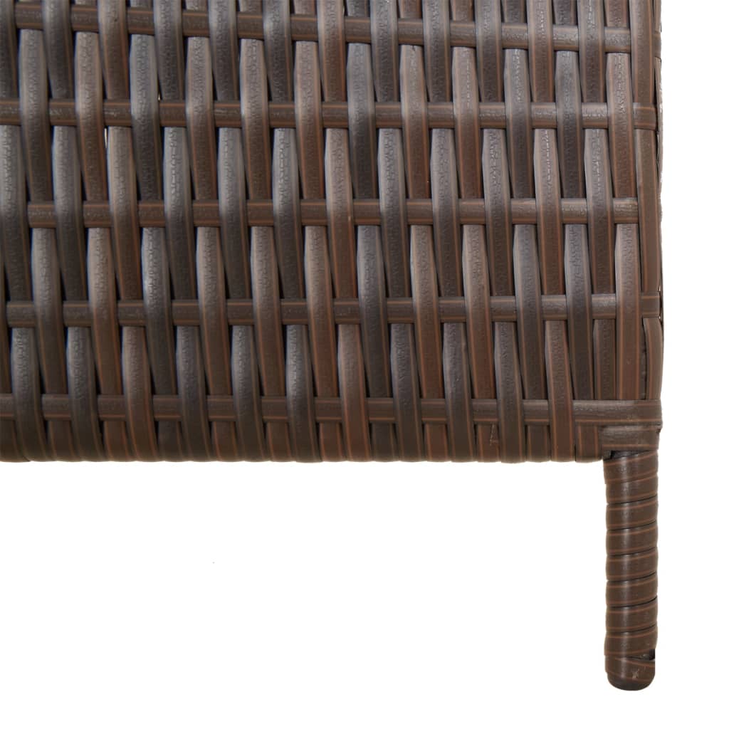 Room Divider 3 Panels Brown Poly Rattan