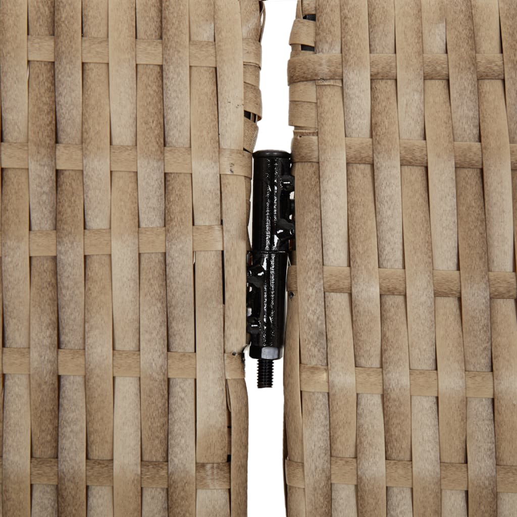 Room Divider 4 Panels Beige Poly Rattan