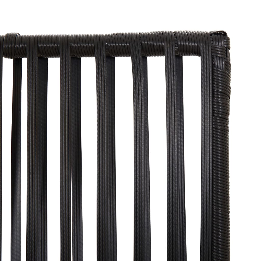 Room Divider 4 Panels Black Poly Rattan