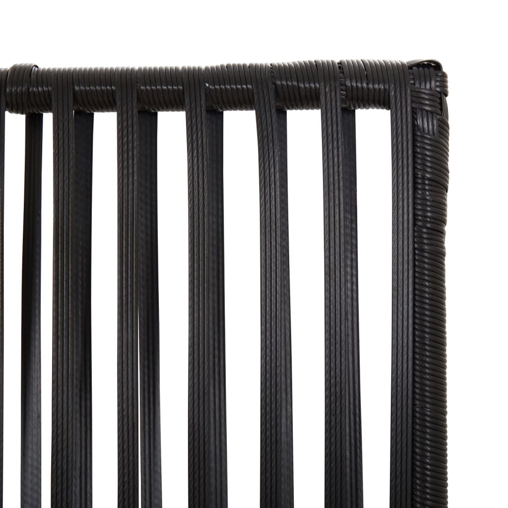 Room Divider 3 Panels Black Poly Rattan