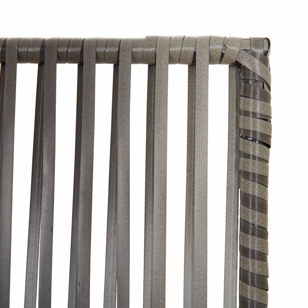 Room Divider 5 Panels Grey Poly Rattan