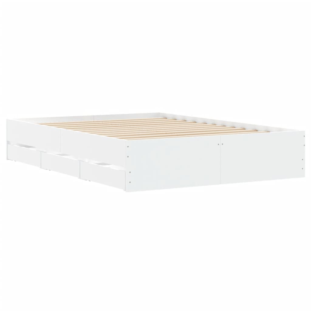 Bed Frame with Drawers without Mattress White 120x200 cm