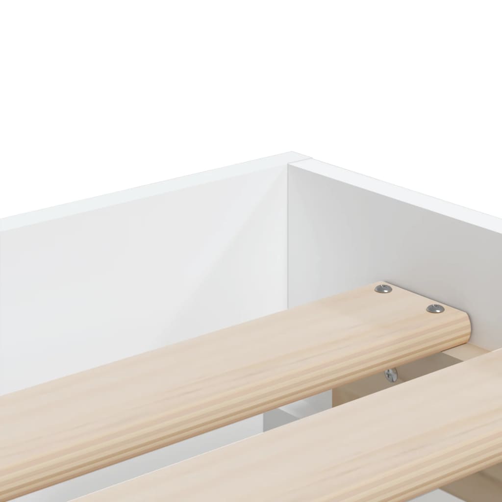 Bed Frame with Drawers without Mattress White 100x200 cm