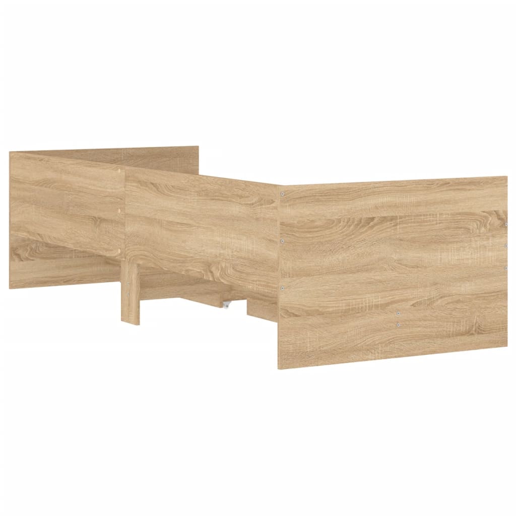 Bed Frame with Drawers without Mattress Sonoma Oak 100x200 cm