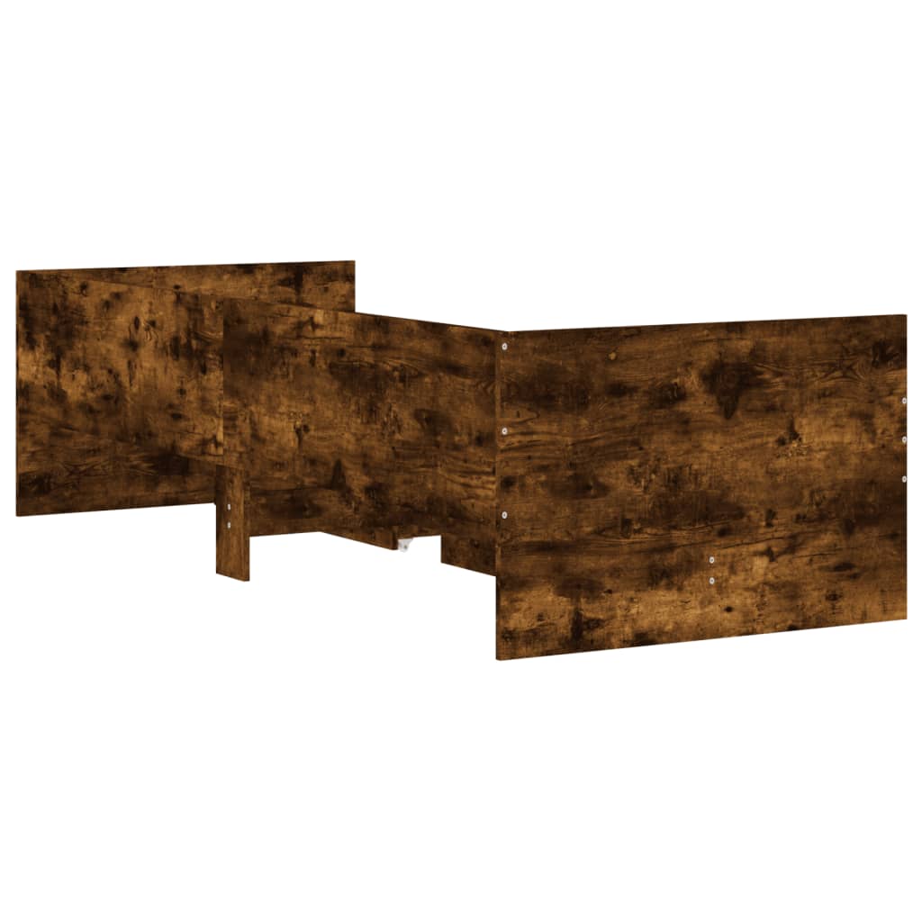 Bed Frame with Drawers without Mattress Smoked Oak 100x200 cm