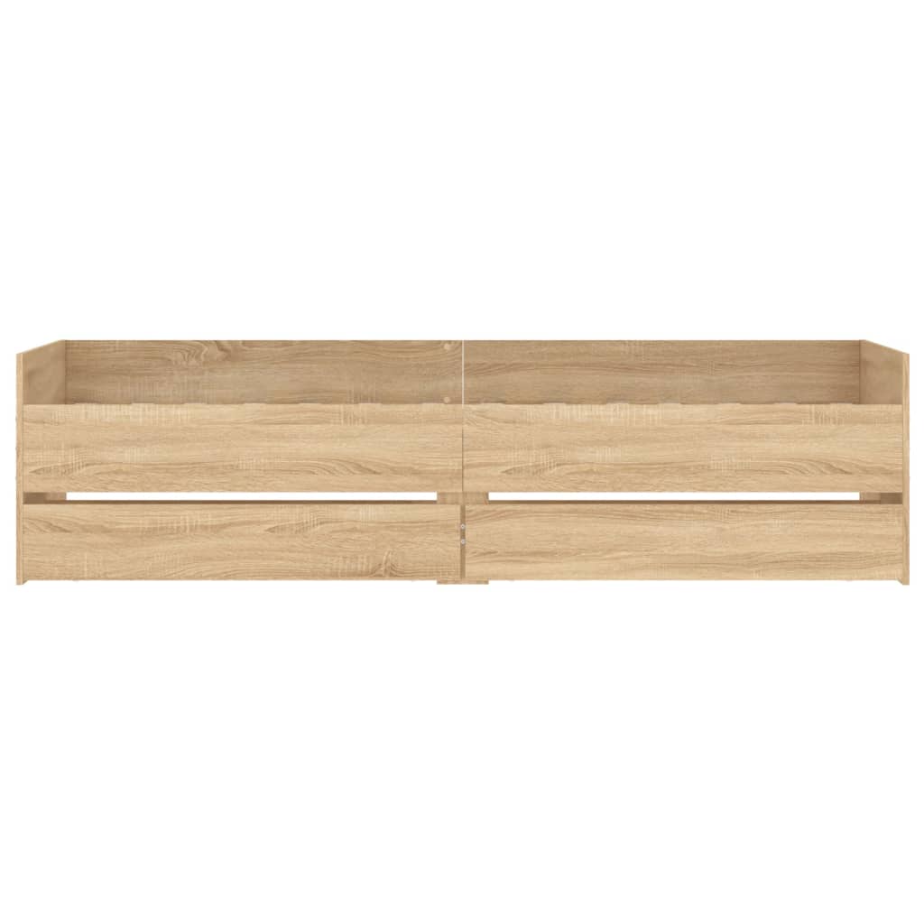 Bed Frame with Drawers without Mattress Sonoma Oak 90x200 cm