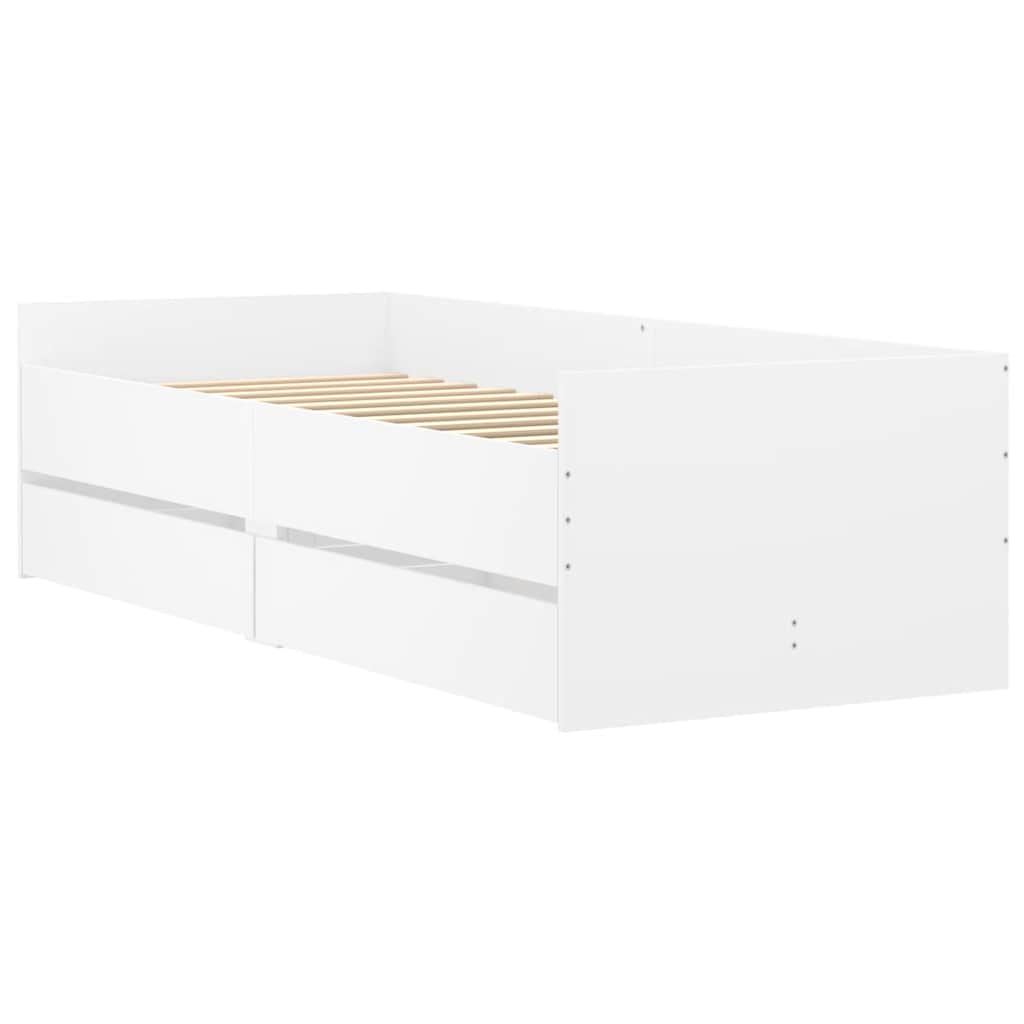 Bed Frame without Mattress White 75x190 cm Small Single Small Single