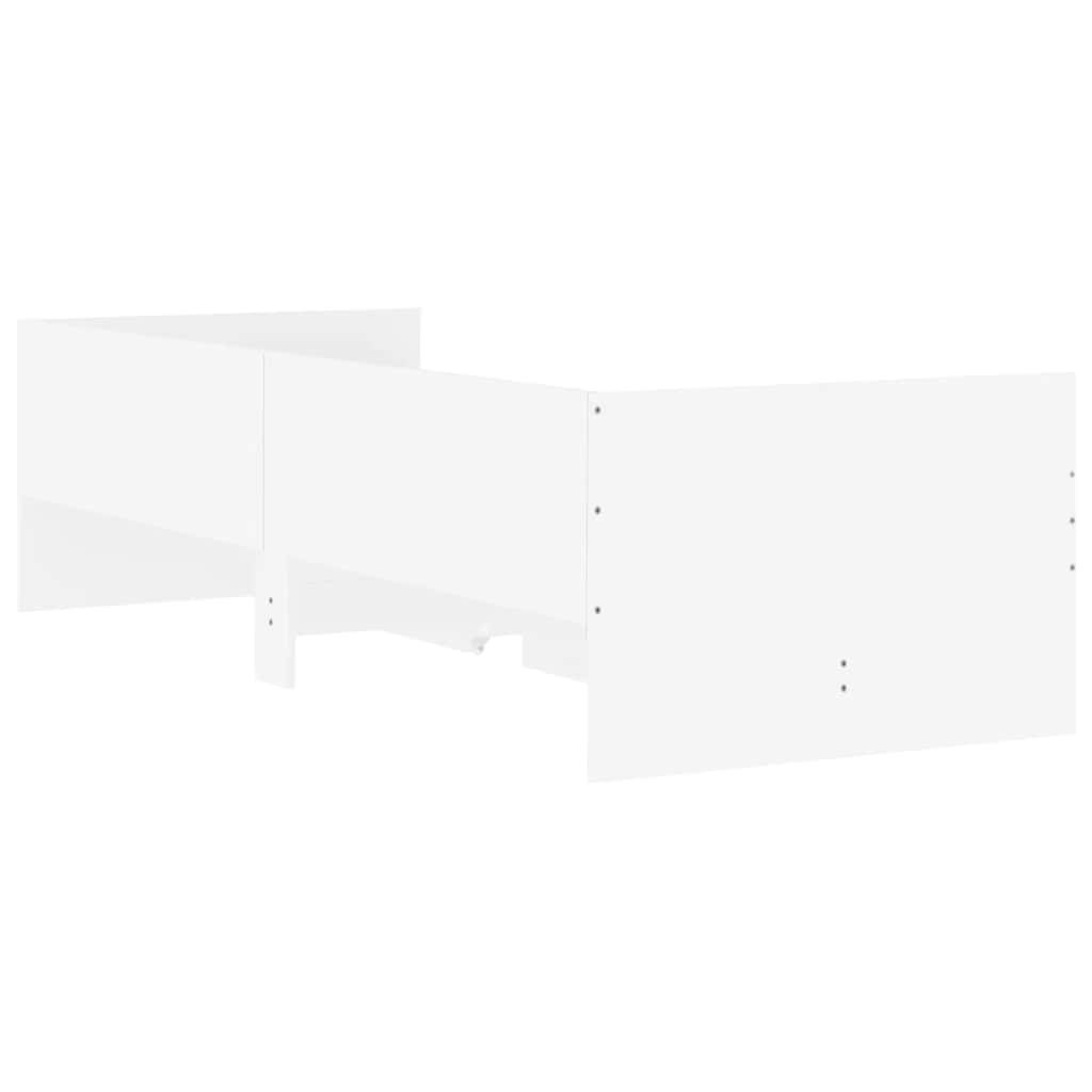 Bed Frame without Mattress White 75x190 cm Small Single Small Single