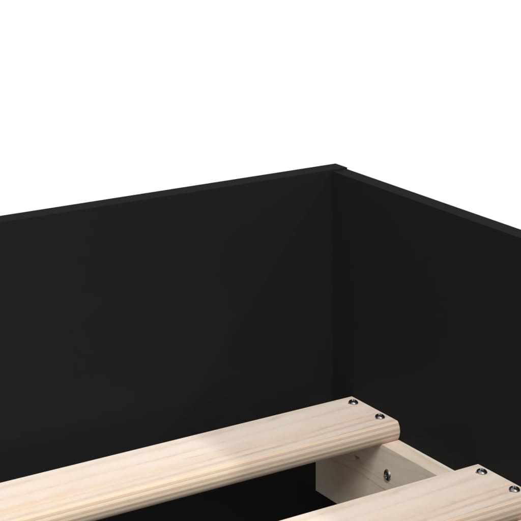 Bed Frame without Mattress Black 75x190 cm Small Single Small Single