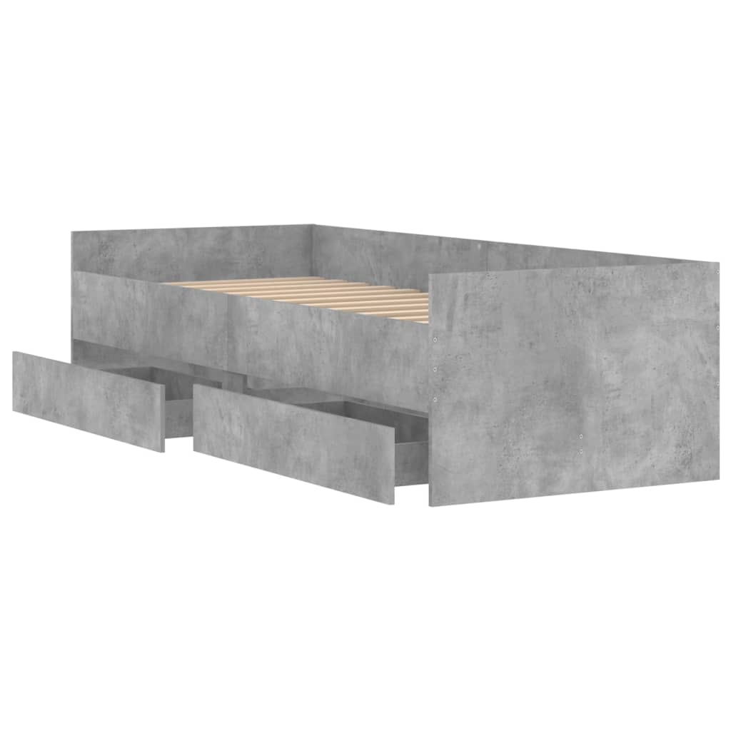 Bed Frame without Mattress Concrete Grey 75x190 cm Small Single Small Single