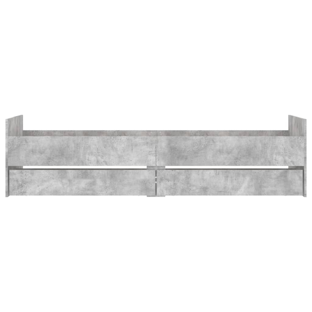Bed Frame with Drawers without Mattress Concrete Grey 100x200 cm