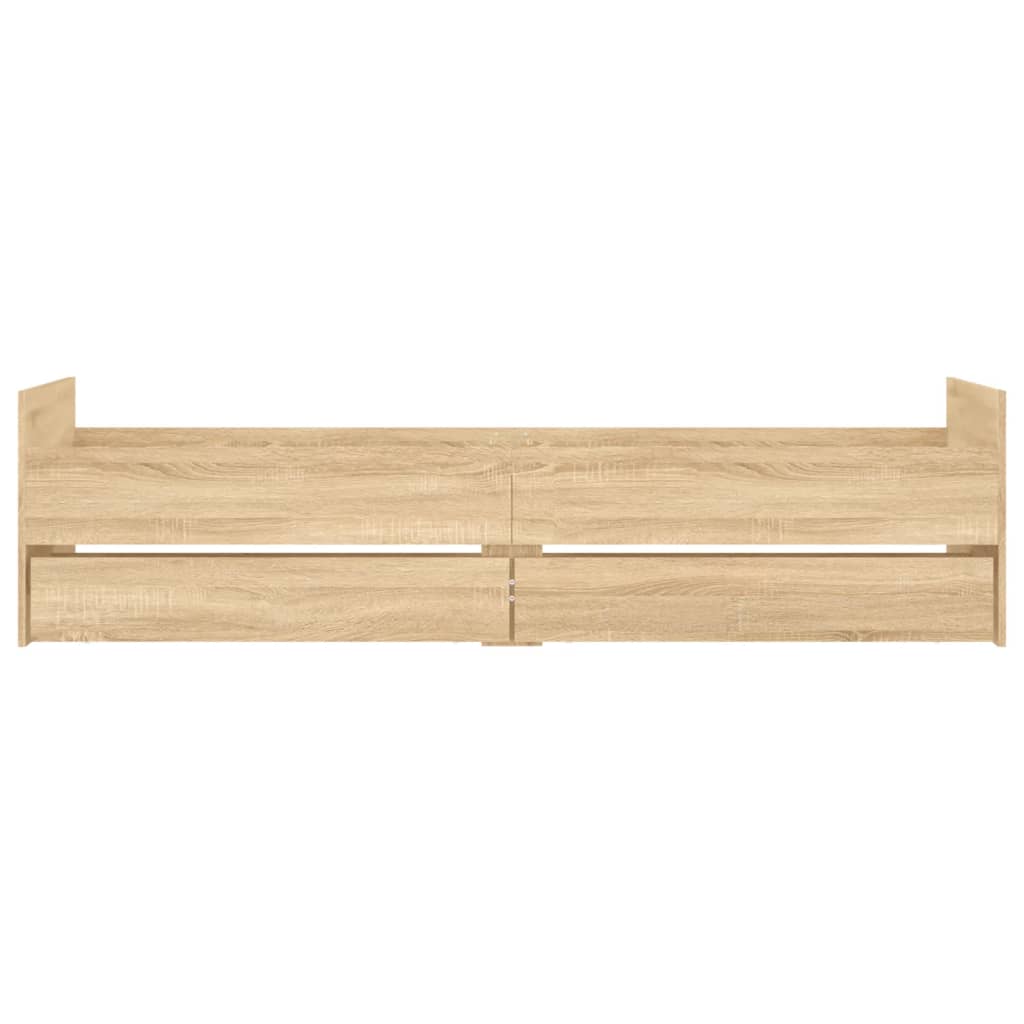 Bed Frame without Mattress Sonoma Oak 75x190 cm Small Single Small Single