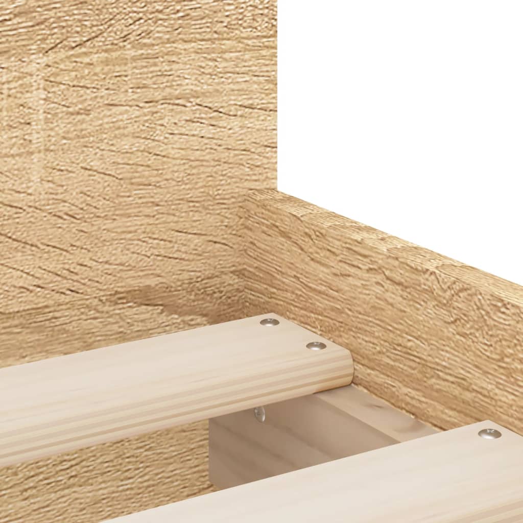 Bed Frame without Mattress Sonoma Oak 75x190 cm Small Single Small Single