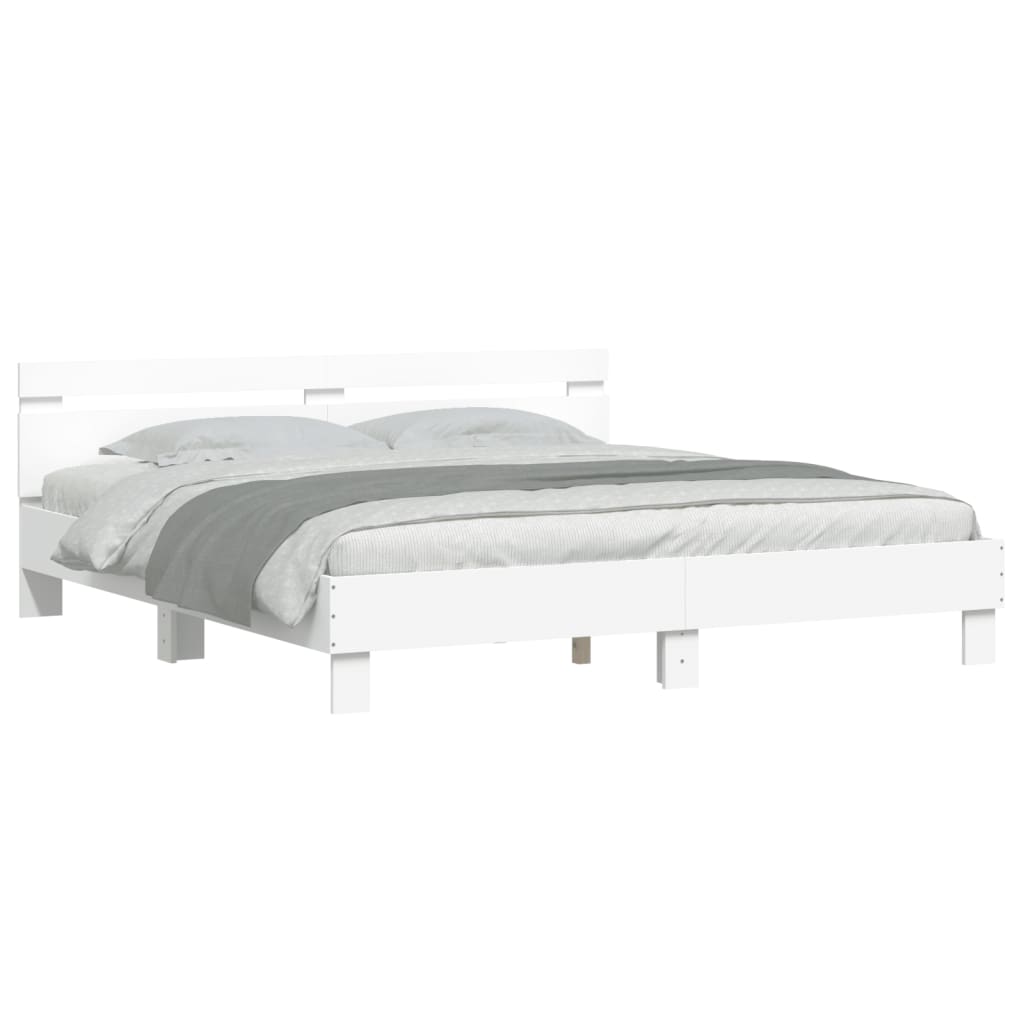 Bed Frame without Mattress White 200x200 cm