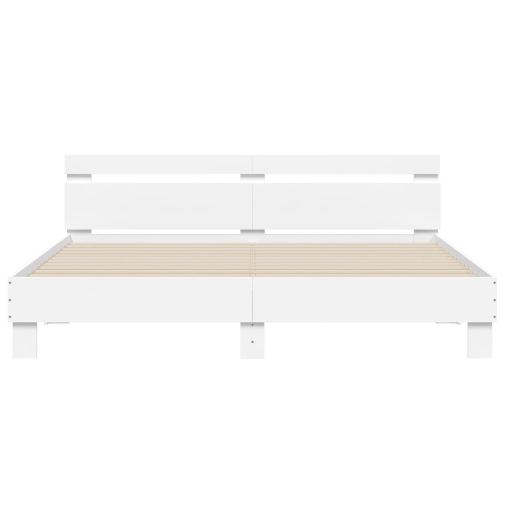 Bed Frame without Mattress White 200x200 cm